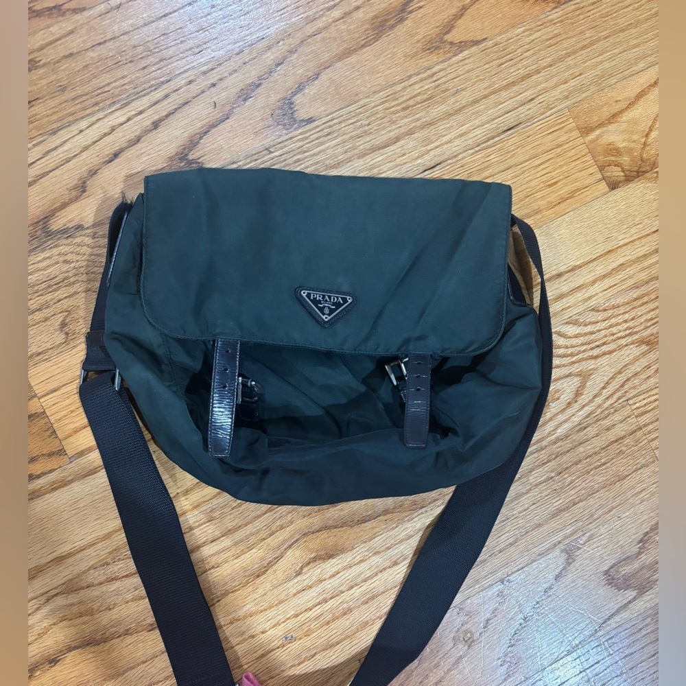Prada Dark Green Nylon Messenger Bag - Picture 15 of 17